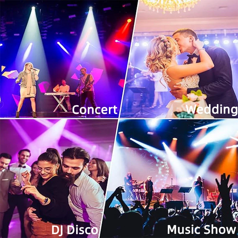 RGBW LED Mini Moving Head Beam Sound Activated Dmx512 Infinite Rotation of Tilt Stage Lighting Spot Effect for Audience DJ Disco