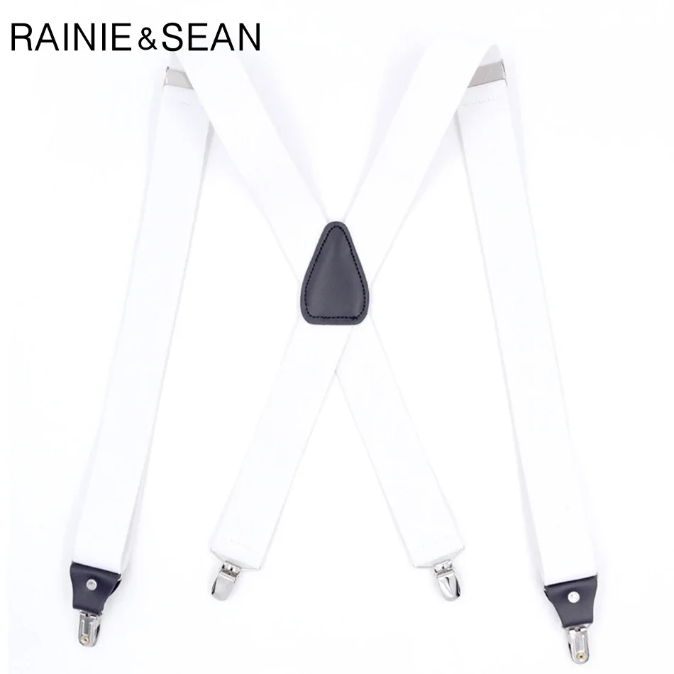 Suspensórios masculinos RAINIE SEAN para camisa marrom 120cm 4 clipes tiras de calças X costas casamento vintage masculino suspensórios cinto elástico