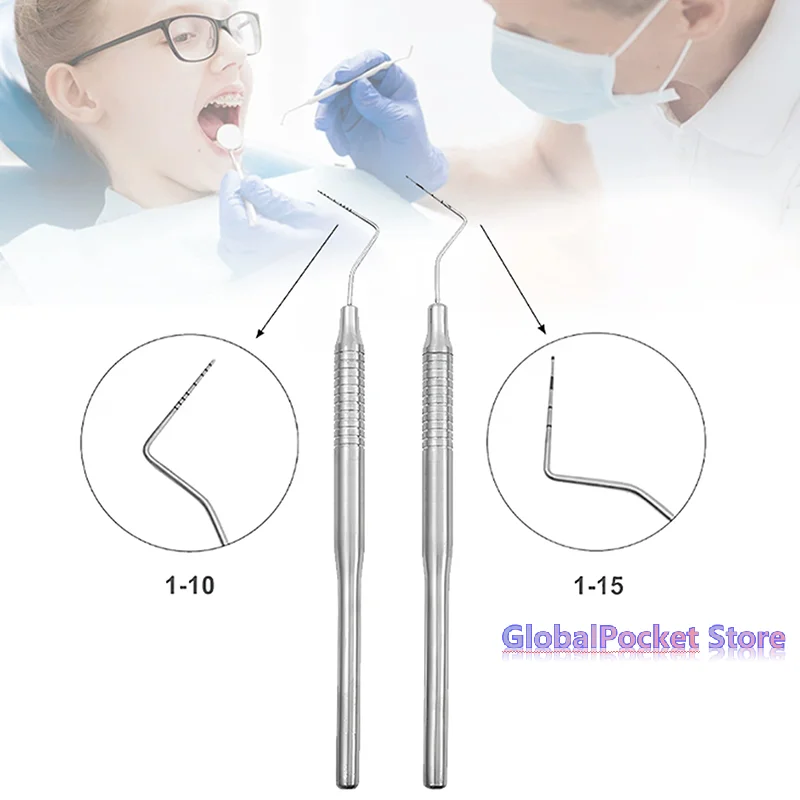 [TG823]Dental Stainless Steel Periodontal Probe With Scaler 1-10 1-15  Probe Instrument Tool Teeth Clean Hygiene Tools