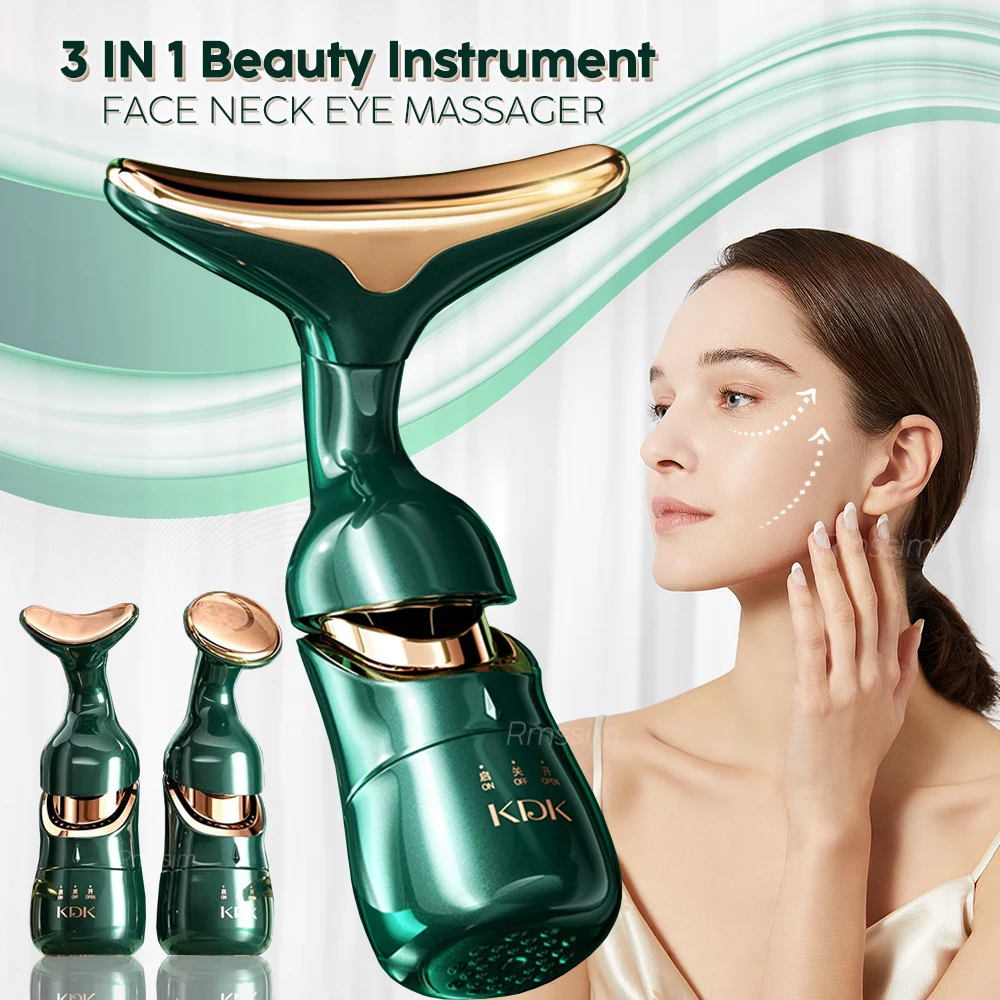 3 In 1 Facial Lifting Device Neck Eye Massage Face Slimmer EMS Beauty Skin Tightening Anti Aging Facial Massager Beauty Device
