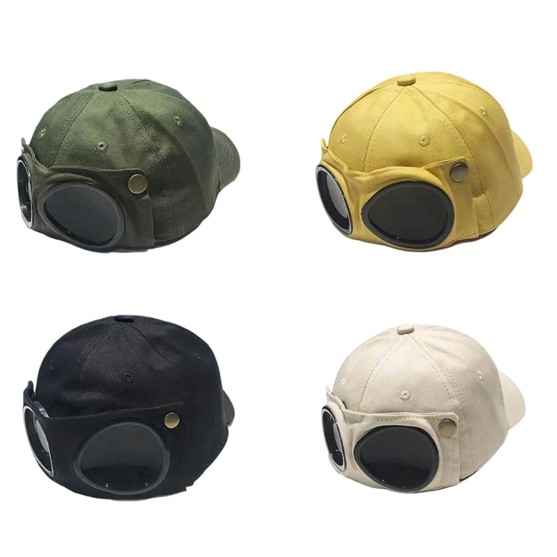 Kids Flight-Themed Hat with Forward Bill for Shade, Embroidered Eyelets and Fixed Decorative Detail for Travel Wear