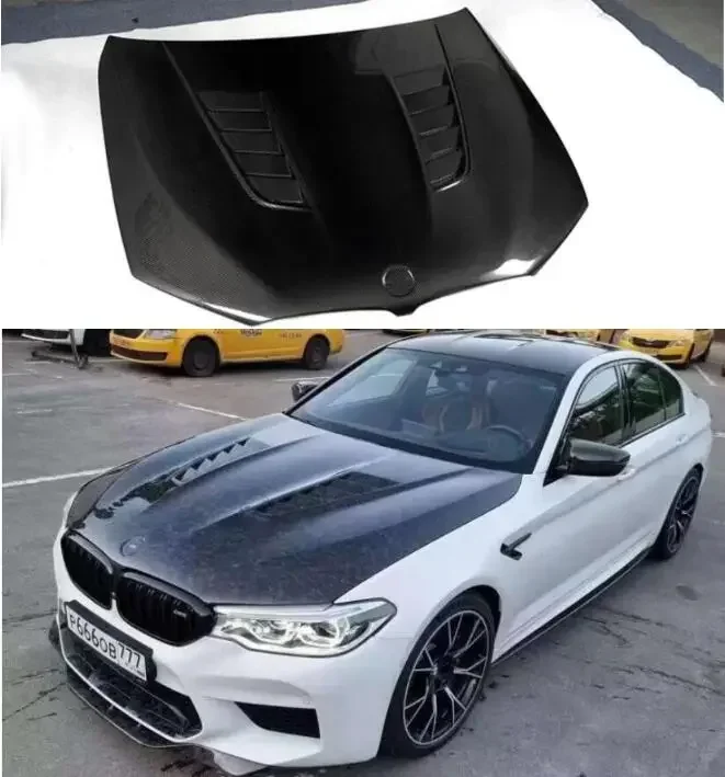 

New！ Real Forging Carbon Fiber Bonnet For BMW G30 G38 F90 M5 5 Series 2018 2019 2020 2021 2022 Front Engine Hood Vent Cover