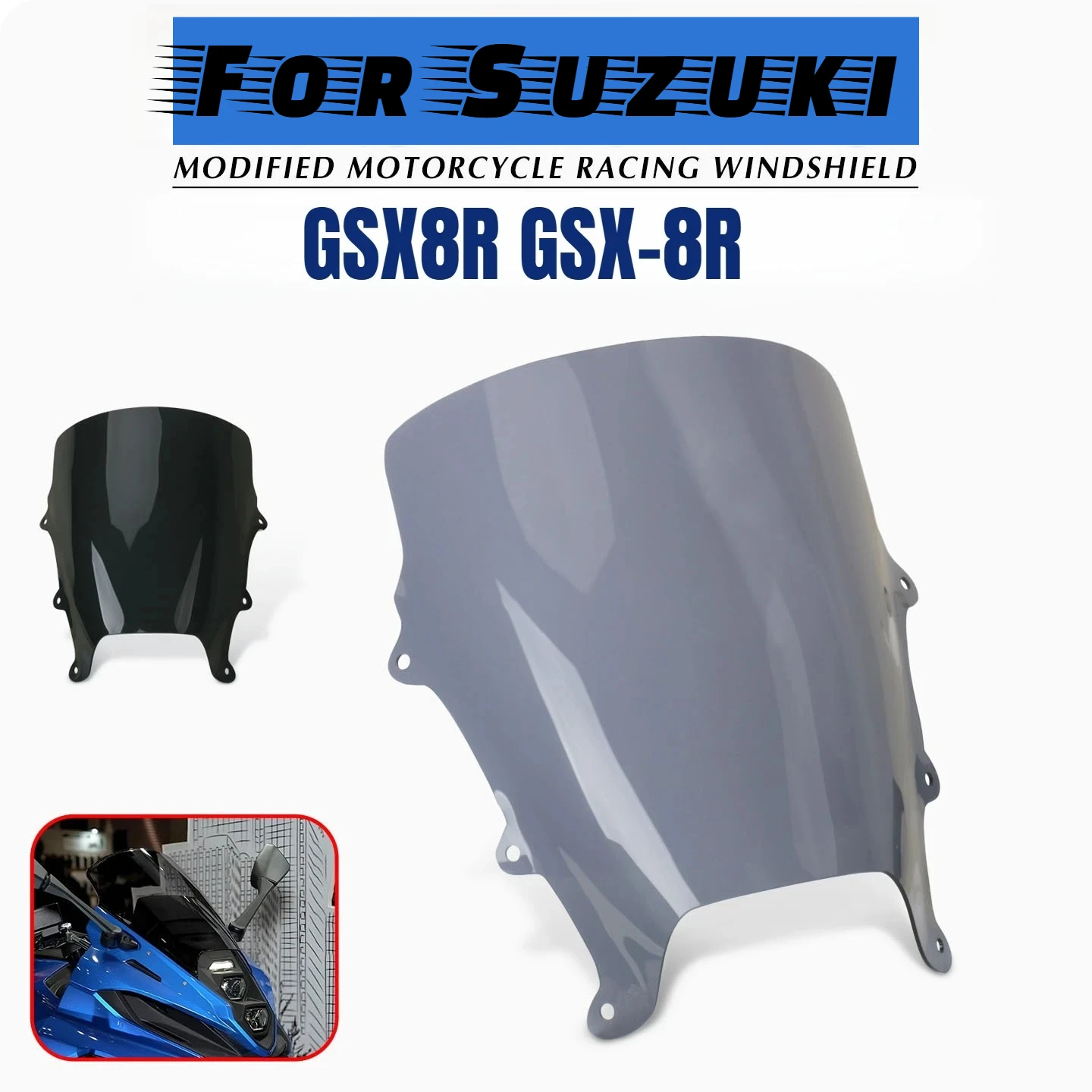 

2025 New For Suzuki GSX8R GSX-8R GSX 8R 2024 2026 Touring Screen Adjustable Wind Screen Windshield Motorcycle Accessories