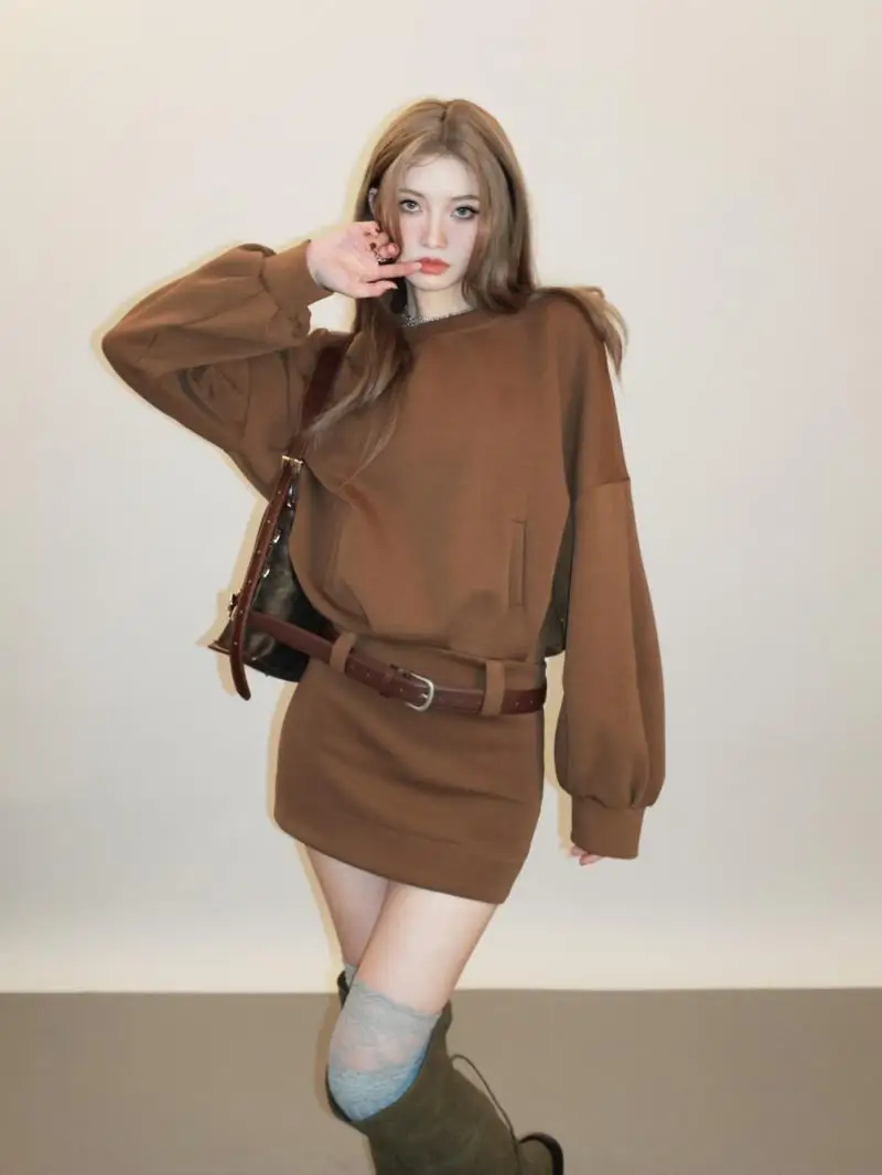 Shinjuku Hot Girl High End Waist Waist Dress Loose Hip Pack Dress