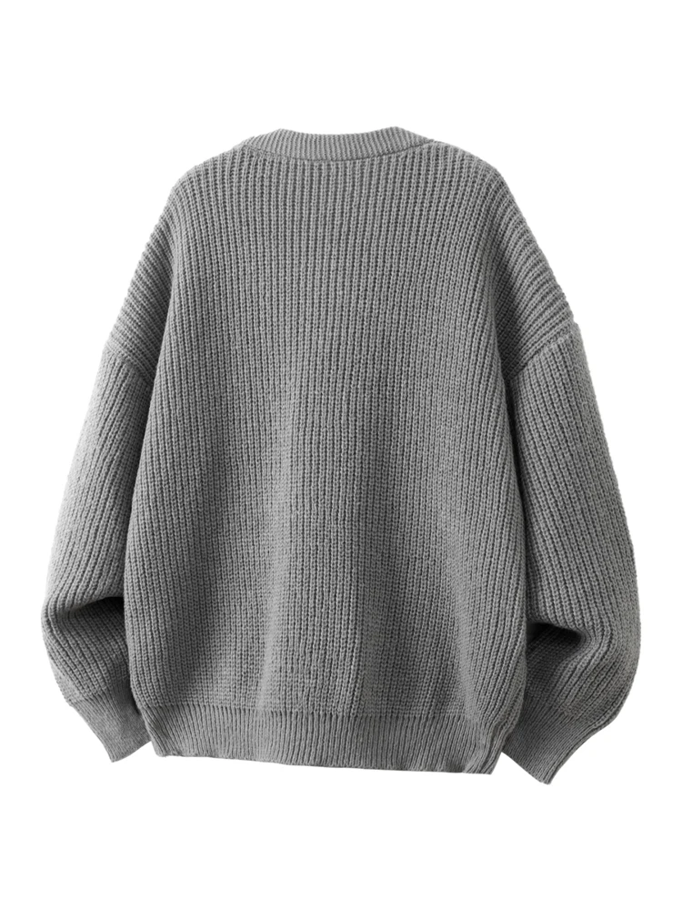 

Korean Sle Knitted Open Cardigan Casual Loose V-Ne Sweater for Men And Women Autumn Faion High-End Versatile Loose Top