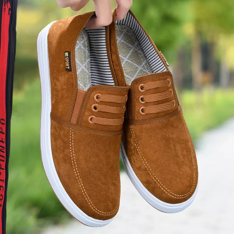 Fashionable New Men's Canvas Shoes,soft,comfortable,non Slip,wear-resistant,easy To Put on Take Off,outdoor Men's Board Shoes