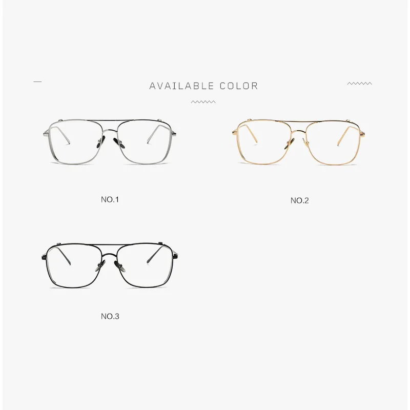 SHAUNA Anti-Blue Light Oversized Women Punk Glasses Frame Brand Designer Fashion Men Rectangle Metal Computer Eyeglasses