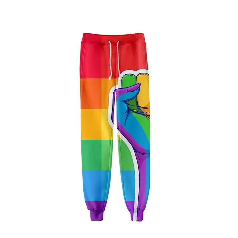 Lgbt moda hip hop das mulheres dos homens 3d joggers calça arco-íris bandeira lésbicas gays casual longo solto calças de fitness 3d sweatpant