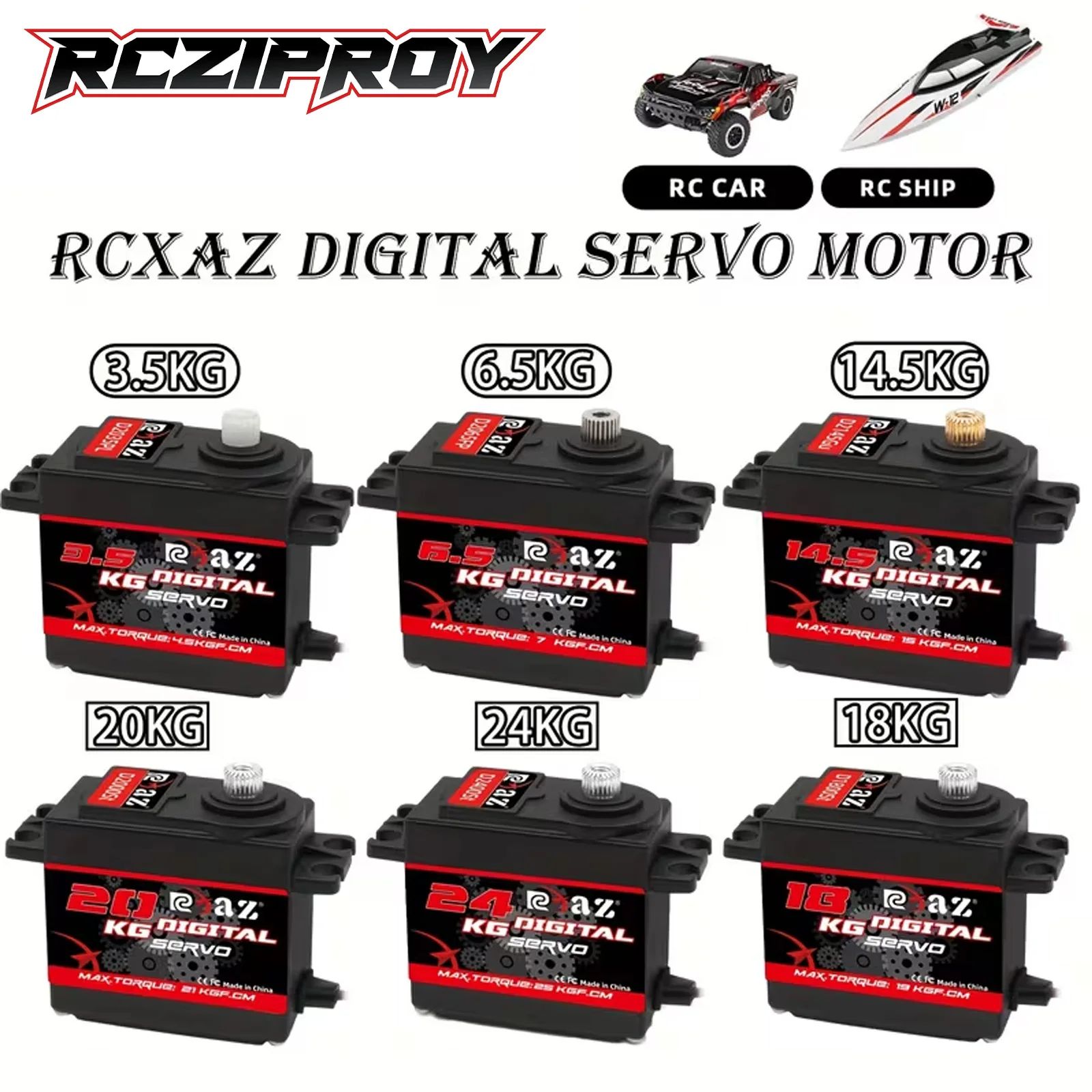 RC Remote Control Digital Servo 180° Metal Gear 3.5-24KG High-Speed Digital Servo