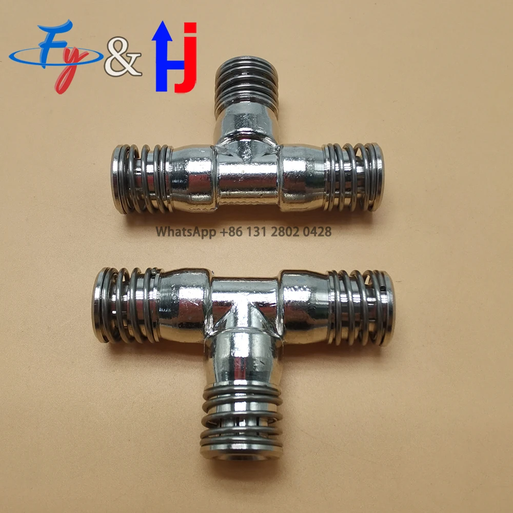 VSS Nickel Plated Quick Insertion Tube Connector, Three-way Straight, Single Dust Reduction,Humidification Park, 1/4, 9.52mm