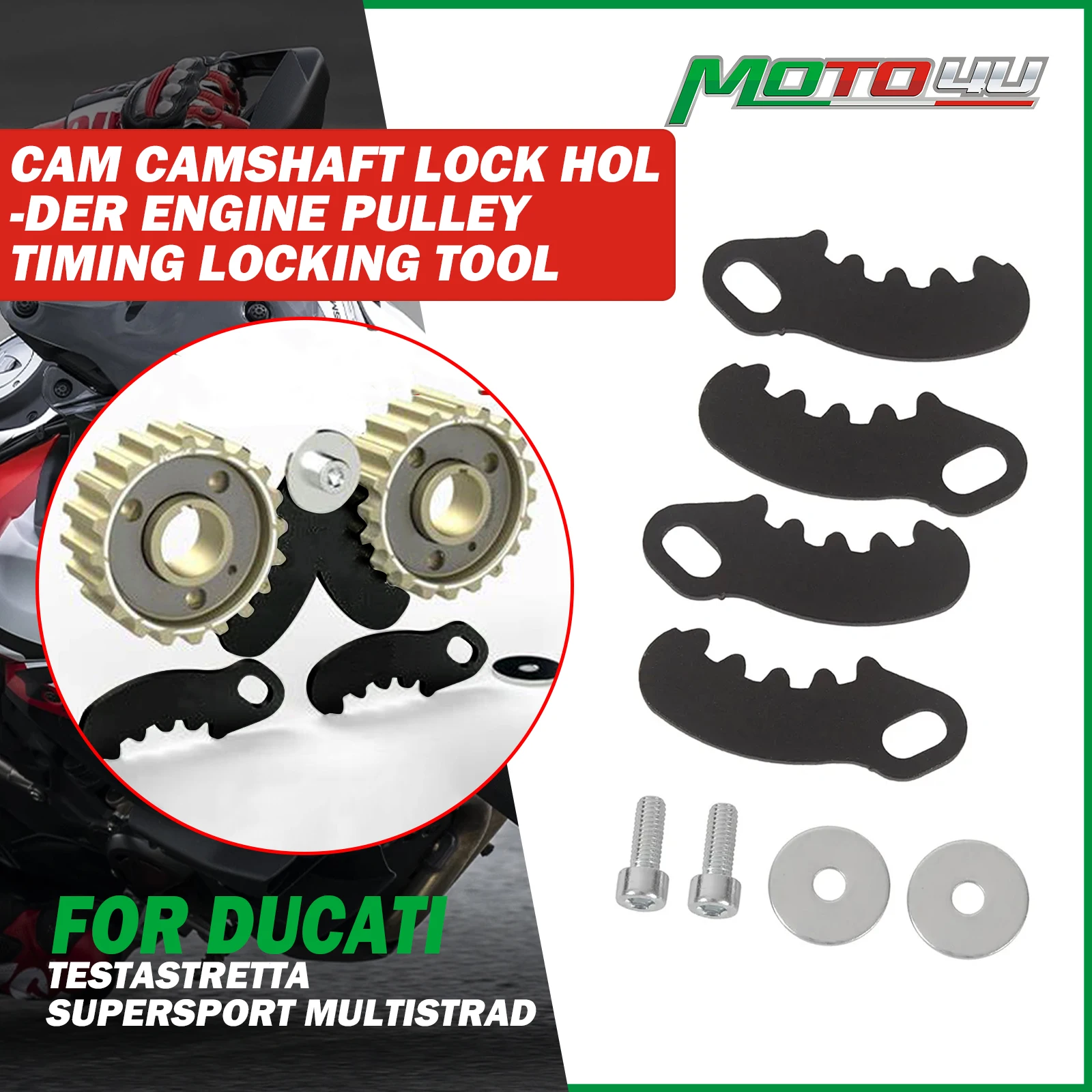 

4 шт. для Ducati Testastretta, держатель блокировки распределительного вала, набор инструментов для блокировки шкива двигателя, инструменты для мотоциклов