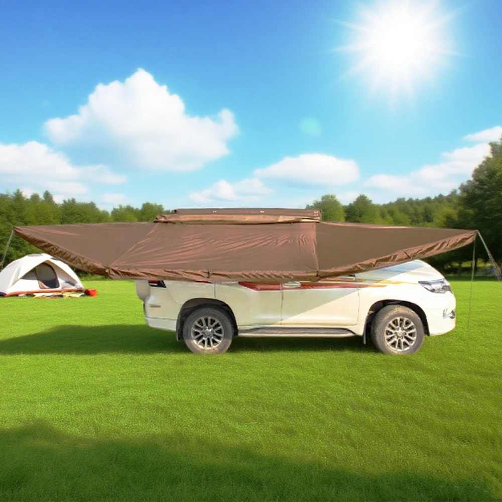 Factory   180-Degree LED Light Tent Outdoor Camping Roof-Mounted Side Sunshade for Vehicles 4x4 Oxford Car Rooftop Tent