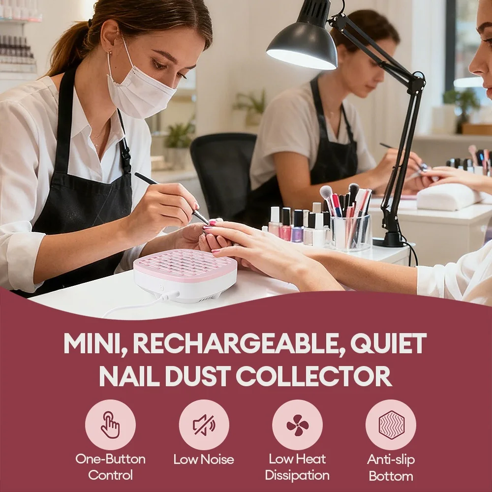 3200RPM USB Mini Nail Dust Collector Portable Nail Dust Extractor Nail Vacuum Cleaner Fan Nail Art Manicure Fan With Filter
