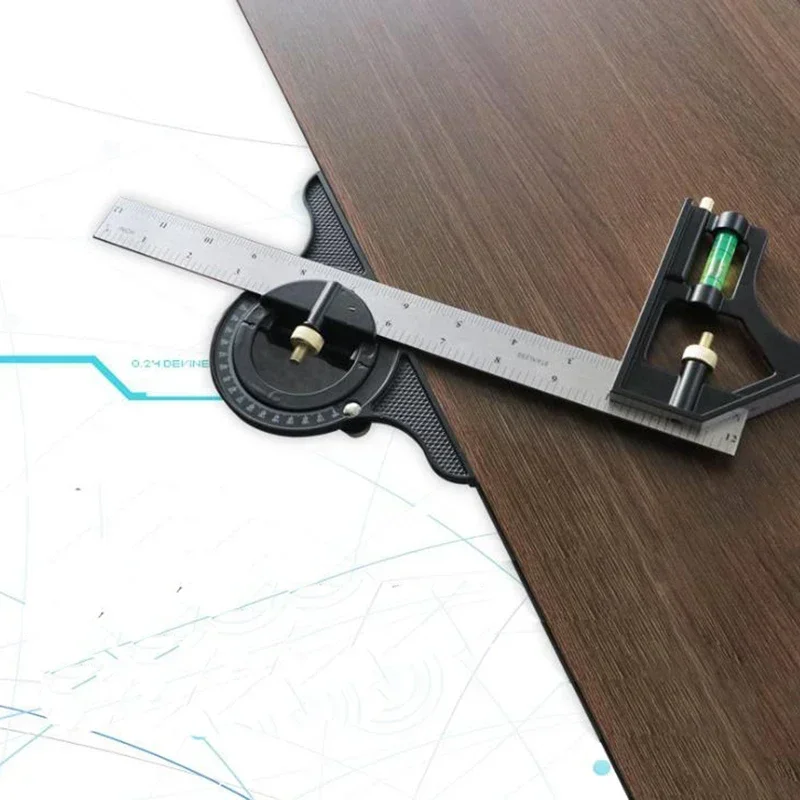 Adjustable Ruler High Precision Protractor Multi-function Professional Tools Combination Square Angle Ruler Carpenter Measure