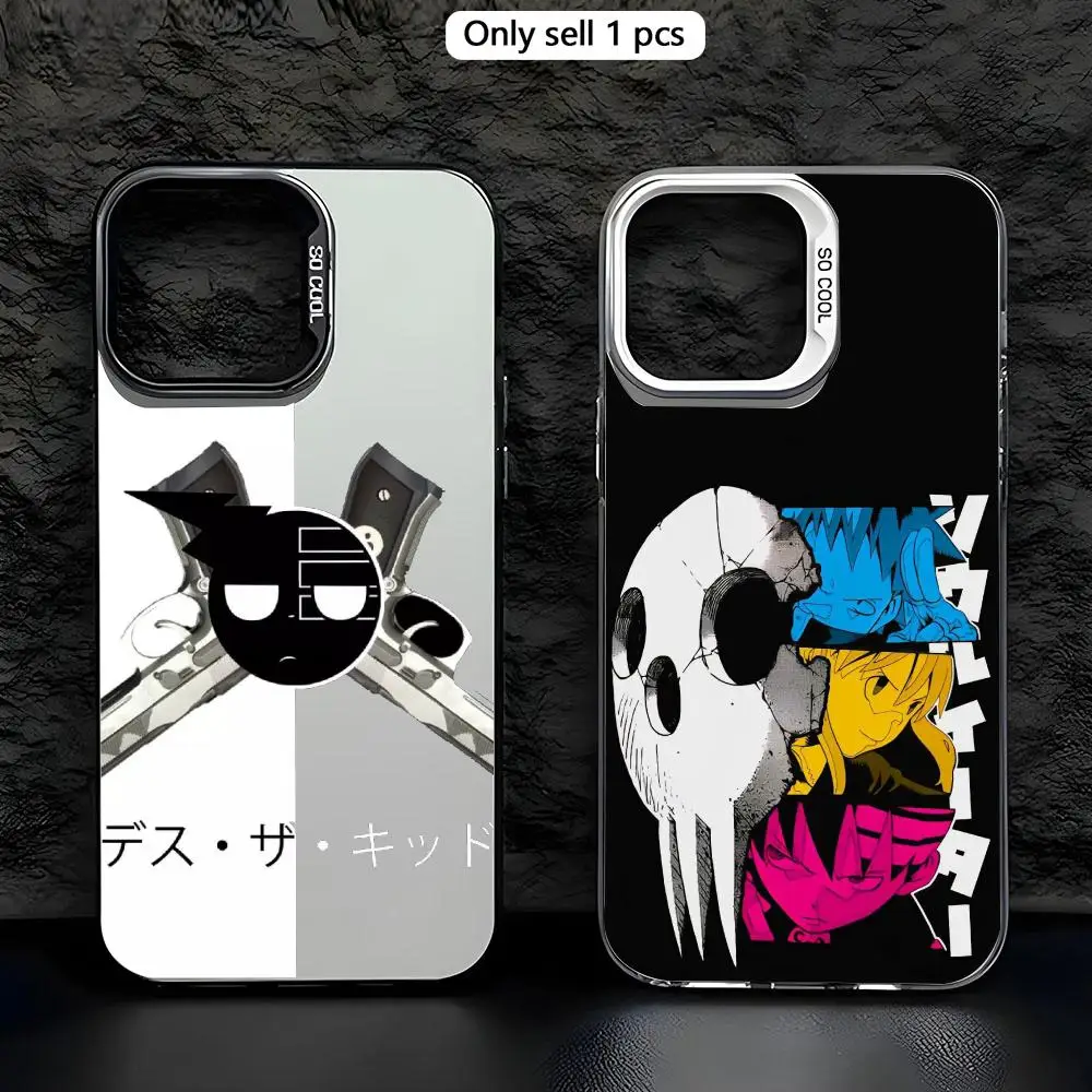 Funda para Teléfono Anime SoulTaker, Transparente, TPU, Anti-Amarillamiento, Resistente a Golpes, para iPhone 11 12 13 14 15 16 17 Pro Max