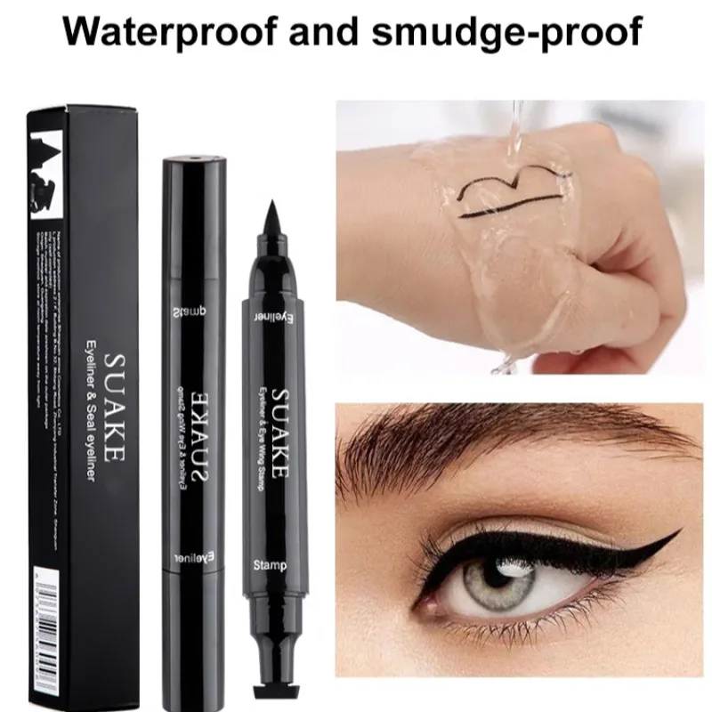 2 in 1 Wings Stamp Eyeliner Pen Double Head Seal Eyeliner Pen Lazy Man Two In One Wing Seal Eyeliner Liquid Pen Makeup Cosmetics