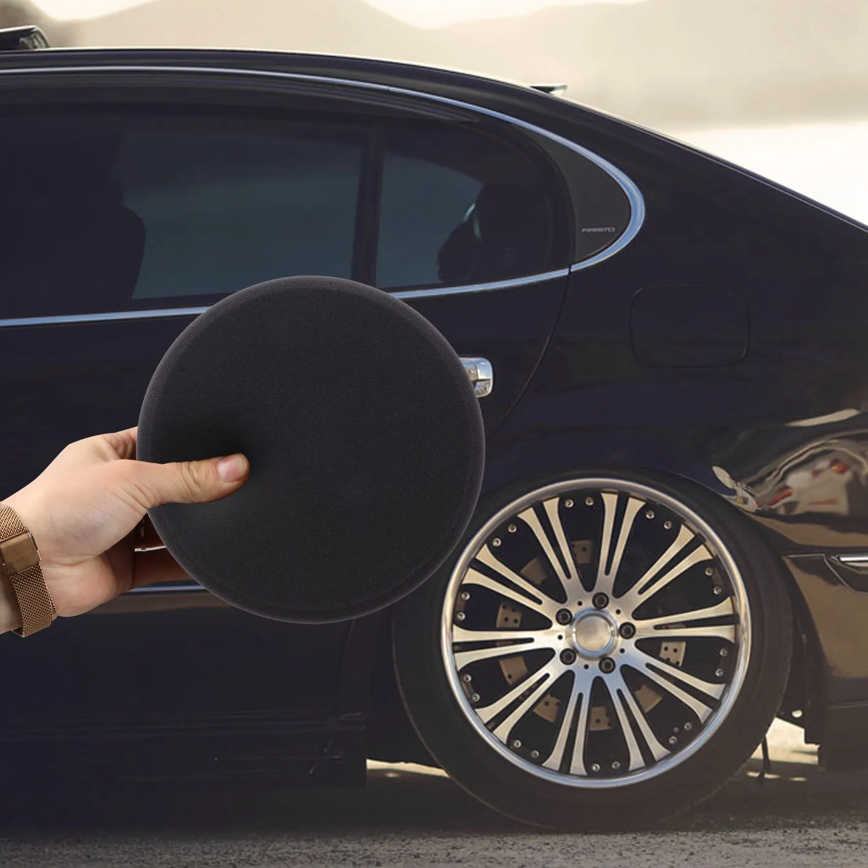 6 Inch/15Cm Car Polishing Waxing Pad Sponge M14 Wheel Polishing Waxing Pad Kit Tool For Car Polisher Black