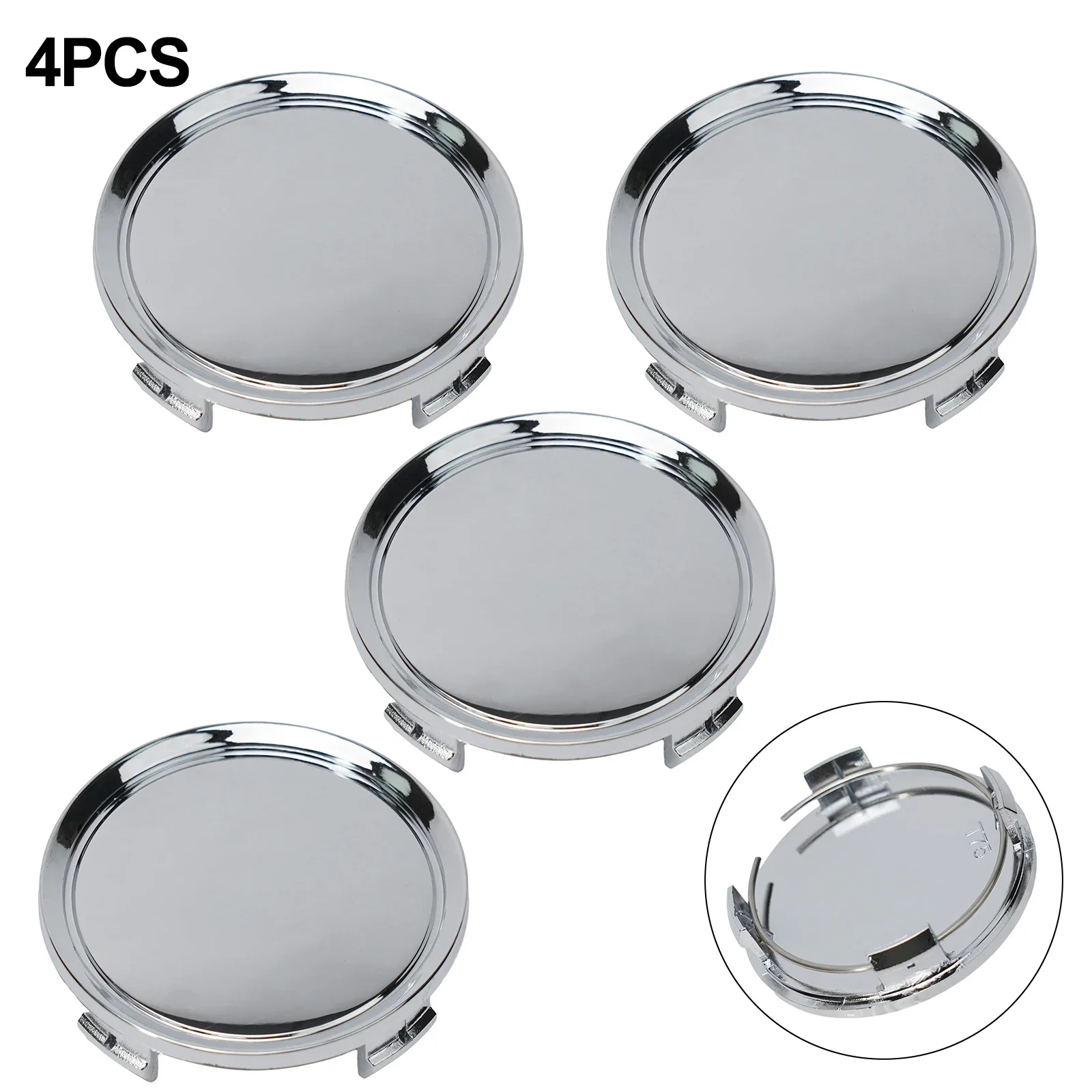 4pcs 75mm 2.95 Inch Wheels Center Cap Hubcap Chrome Silver ABS Plastic Car Wheel Center Cap Car Styling Car Accessories