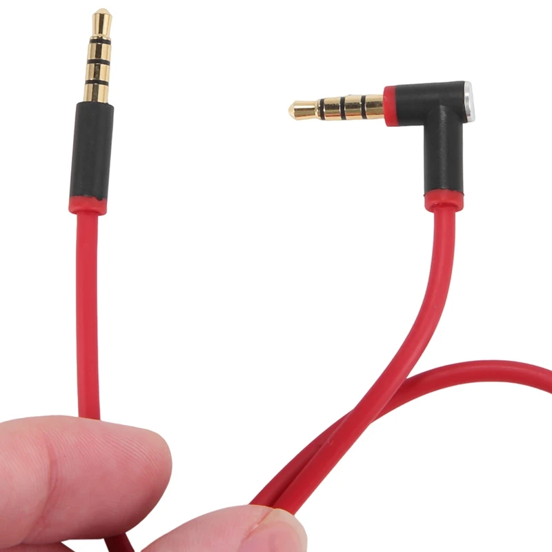 1 Piece Aux Cable Black & Red Plastic For Beats Solo/Solo HD/Mixr/Solo2/Solo3/Studio Heaset Replacement 3.5Mm Jack AUX Cable