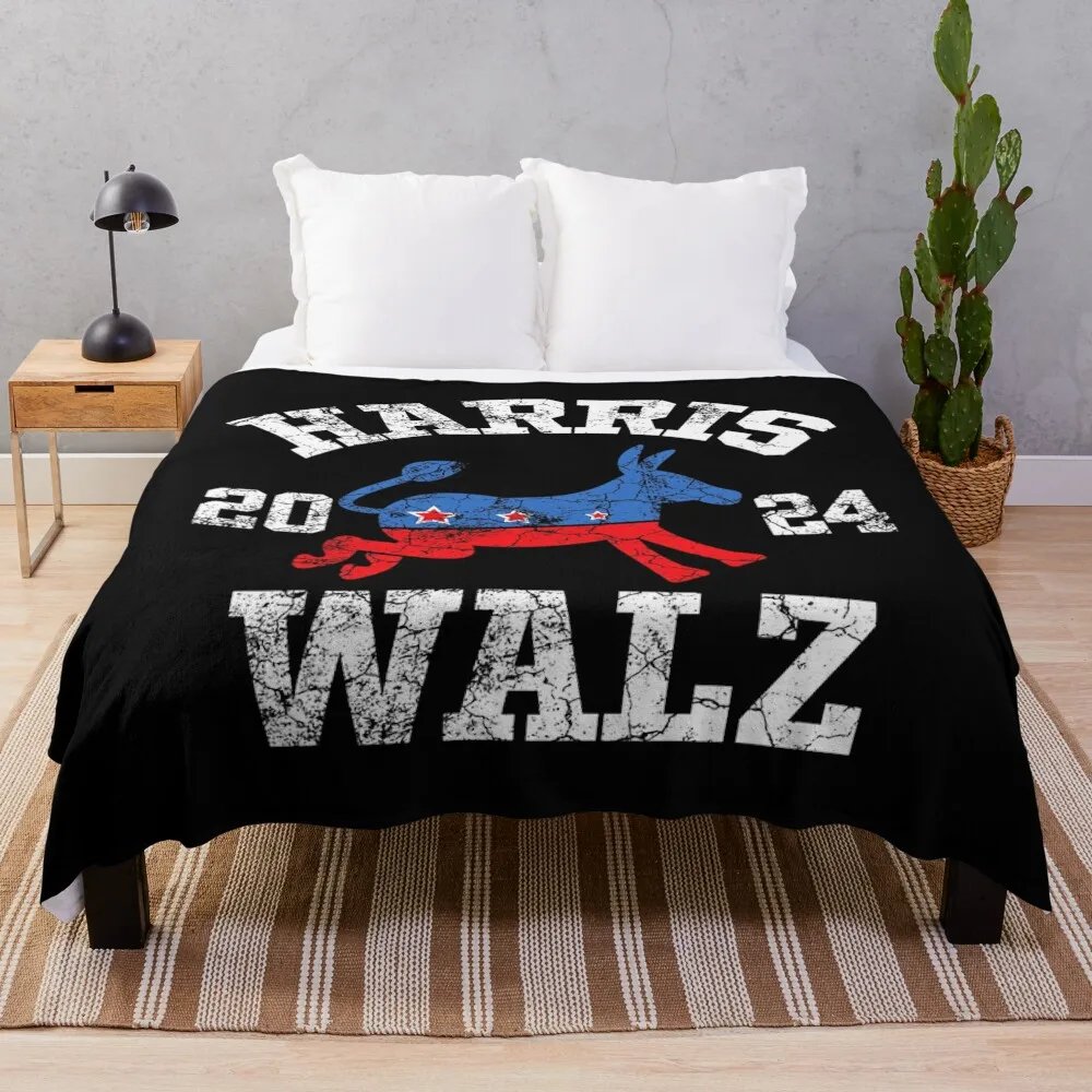 Harris Walz 2024 Election Kamala Harris Tim Waltz 2024 Throw Blanket warm for winter manga Giant Sofa Blankets