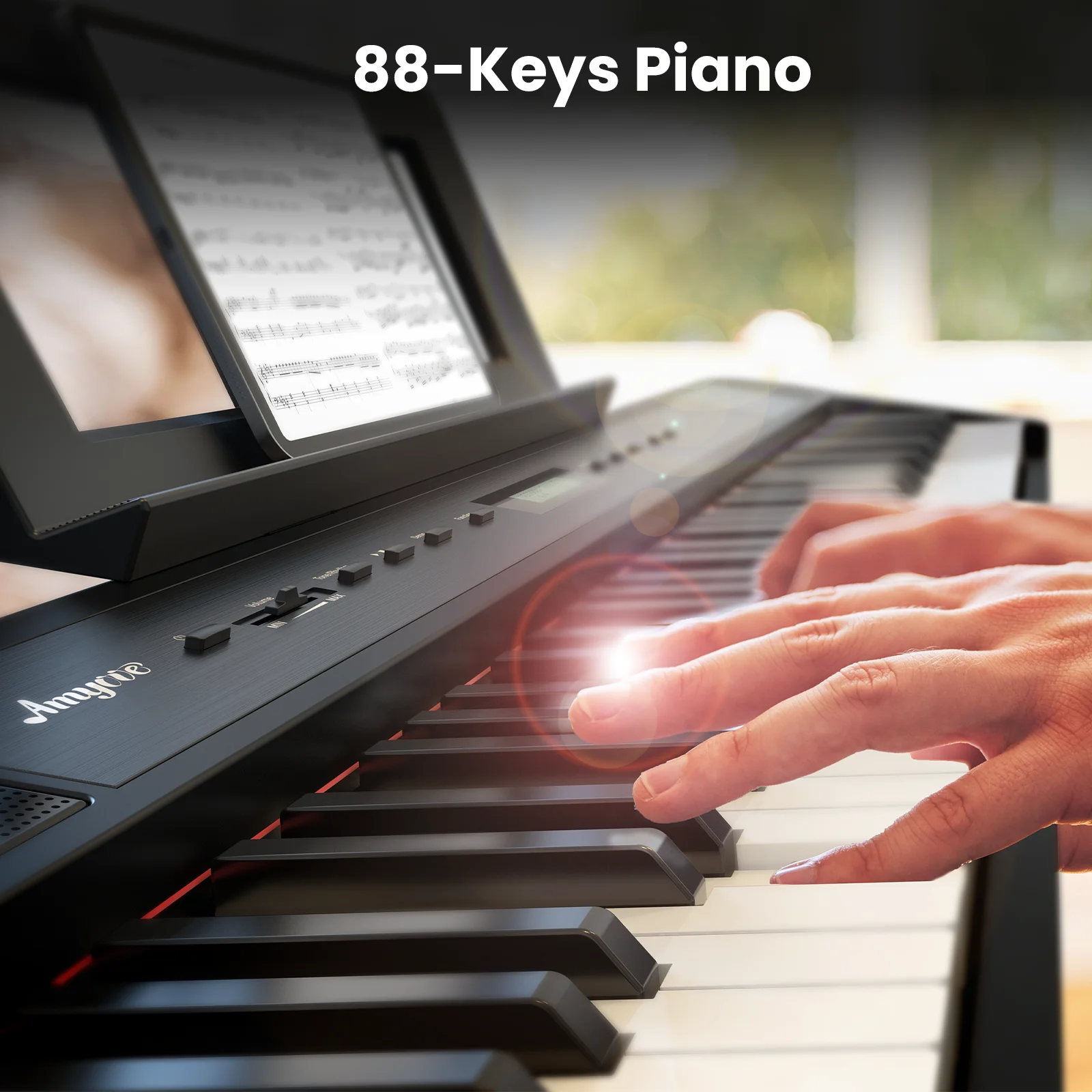 Digital Piano, Full Size 88 Key Weighted Hammer Keyborad Piano, Portable Electric Keyboard Piano for Beginner