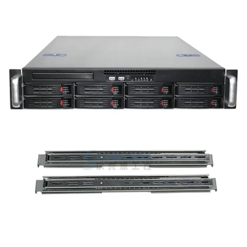 Server Chassis 2U550MM 8 HDD Hot Plug  Depth 55CM 19 Inch Rack Mount  Short Design Computer