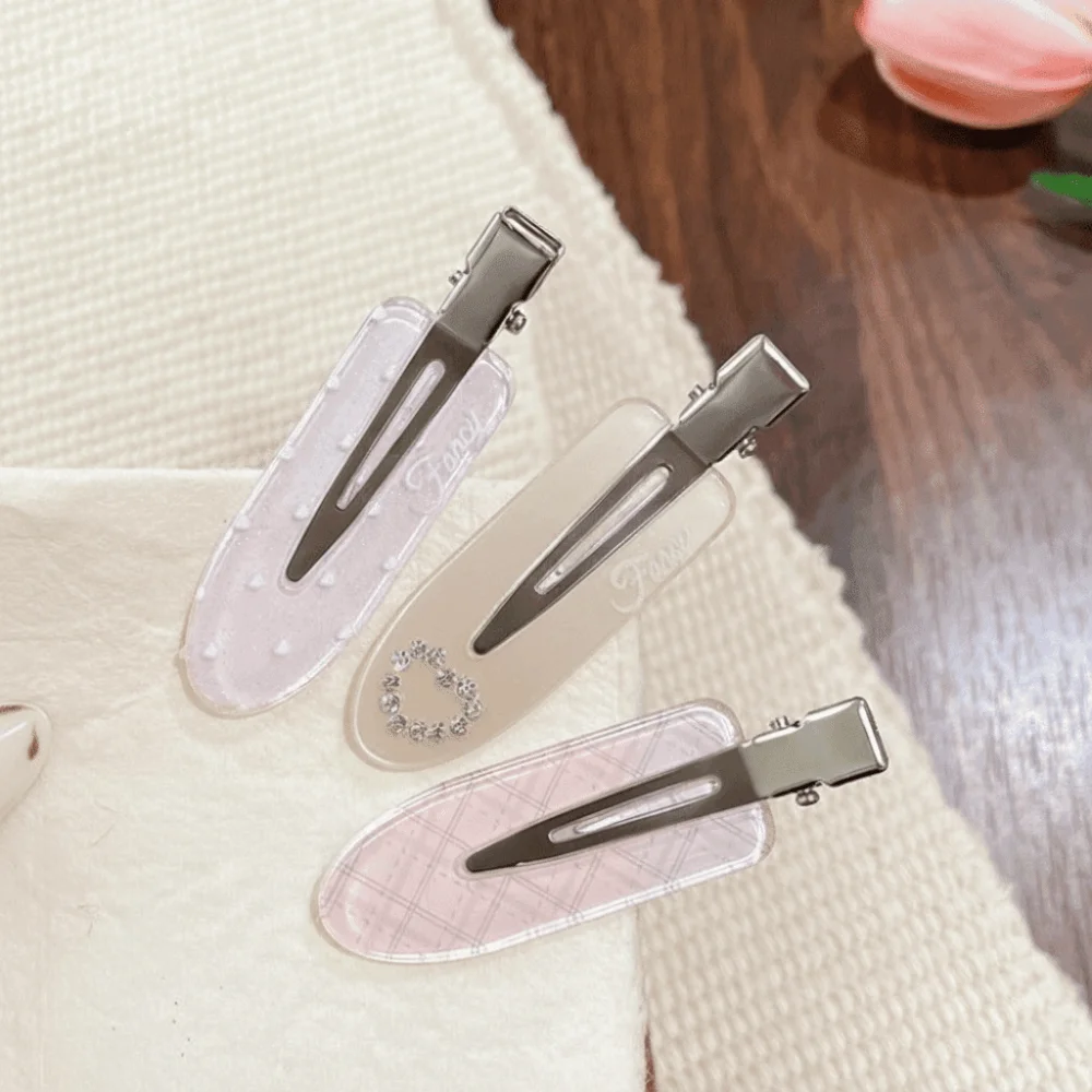 3 Stück Süße Haarspangen ohne Biegung, Nahtlose Strass-Haarnadeln, Niedliche Bedruckte Bunte Seitenpony-Clips, Mädchen-Haaraccessoires – Detail 10