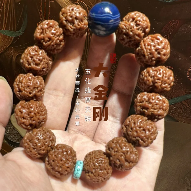 Large Vajra Bodhi Nepalese Five-Star Bee Queen Bracelet, Full-Grain Buddha , Original Seed Beads for Handcrafting, Men