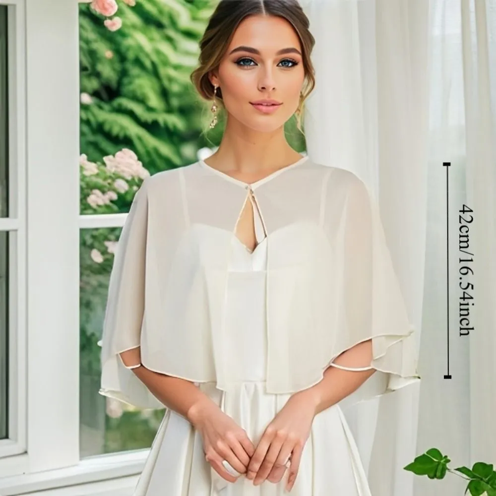 Vintage Sheer Chiffon Capelet - Stole Wedding Shawl avis et prix