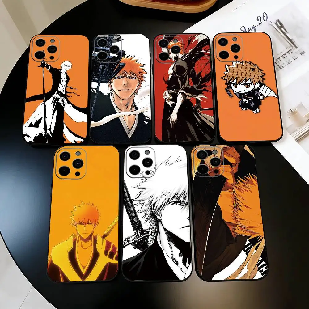 Hot Anime b-Bleach Phone Case For iPhone 17, 16,15,14,13,12,11 Plus,Pro Max, Others Soft Black Cover