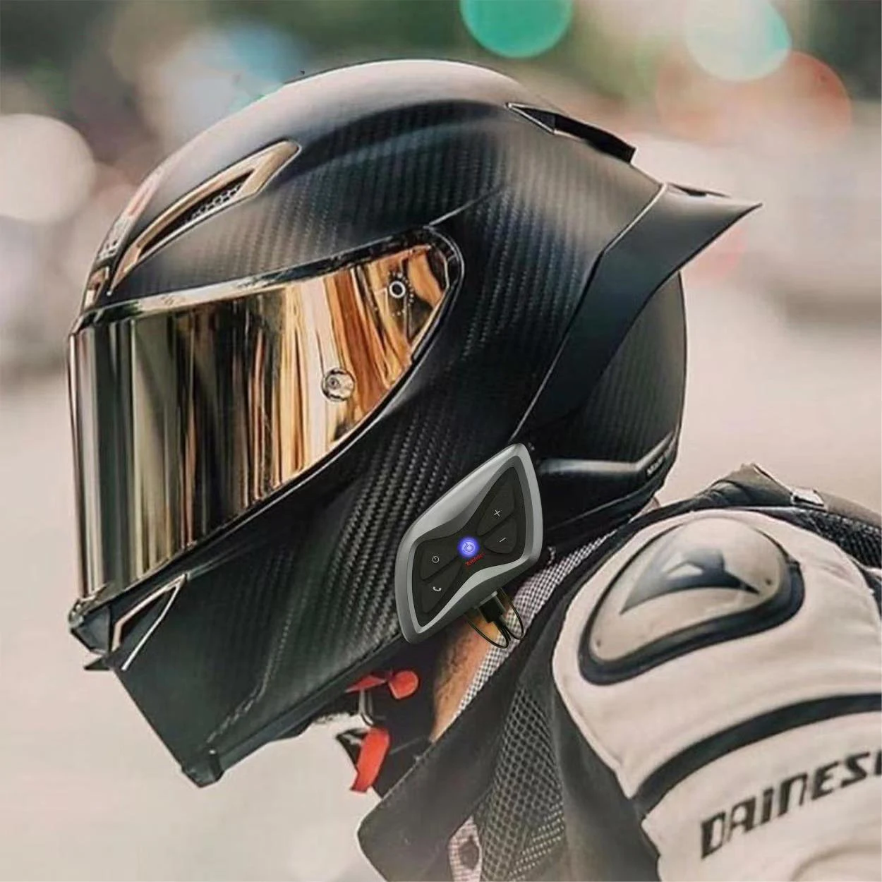 

Motorcycle Helmet Intercom 1500M BT5.1 Hands-free Interphone 2-way Full Duplex Bluetooth Motor Headset Speaker