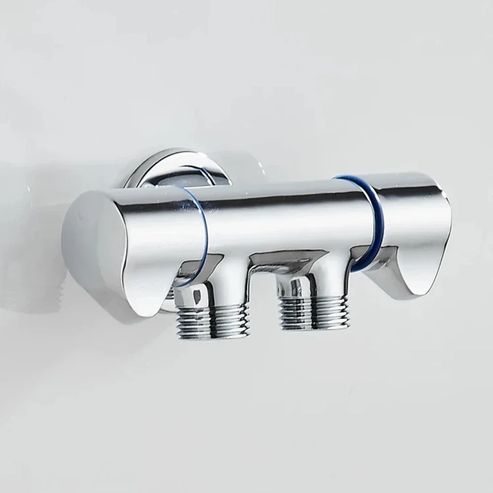 Triangle Valve Stainless Steel Silver Water Divider Dual Use Dual Outlet One in Two Out Three Way Washing Machine Faucet Special