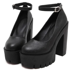 Frühling Herbst Casual High Heels Sexy Chunky Platform Schwarze Schuhe Größe 42 Einzelschuhe 10 Hauptverkäufe Scarpin Größe 42 - №8