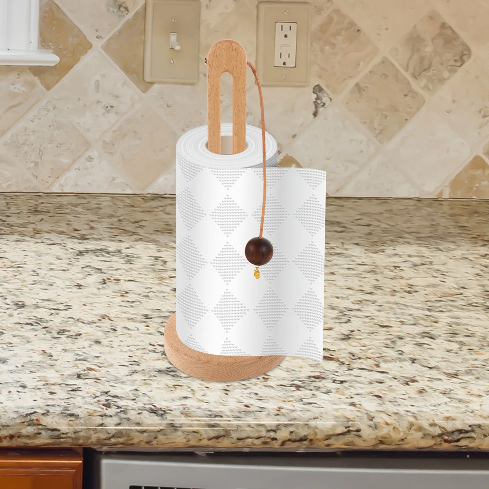 

Wooden Paper Towel Holder Vertical Roll St for Kitchen Bathroom Spacesaving Design Multifunctional Storage Tissue ganizer Wood