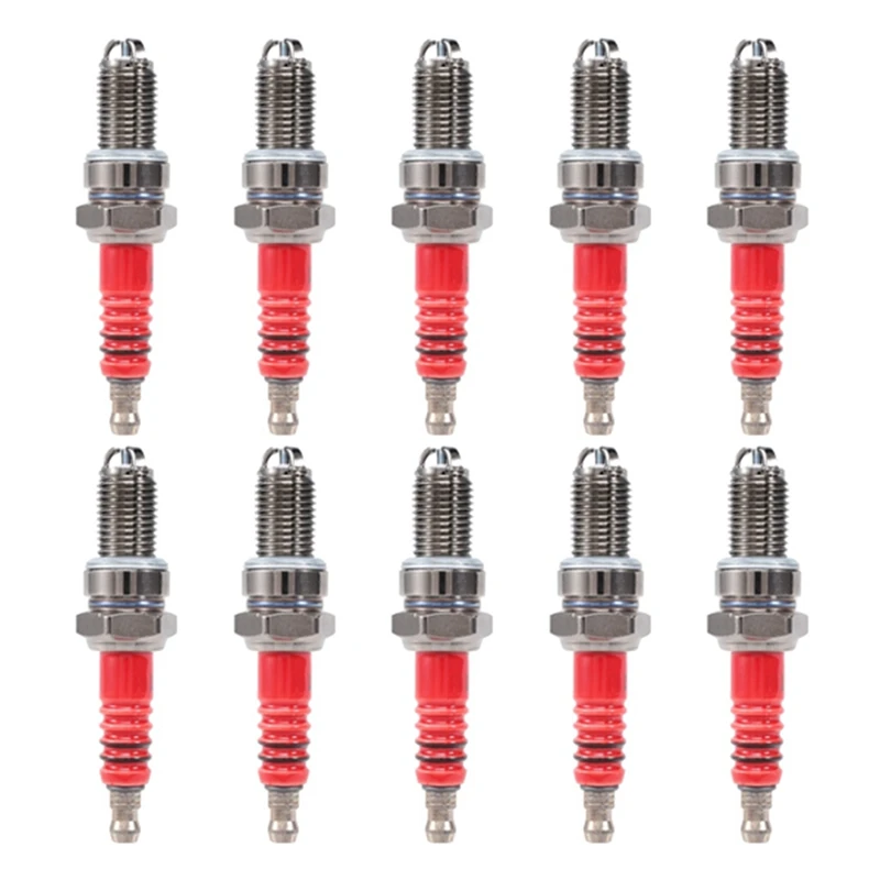 10 Pcs 3-Electrode Spark Plug D8TC For 125Cc 150Cc 200Cc 250Cc Motorcycle Scooter ATV Quads-A02Q