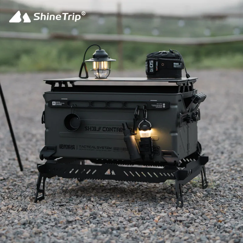 ShineTrip5 Series Camping Storage Case Large Capacity Aluminum Case Stackable Tactical Wind Splice Opening Case