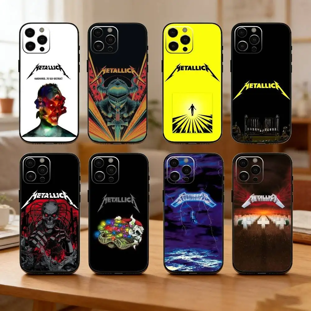 

72 S-Seasons M-Metallica Band Phone Case For iPhone17,16,15,14,13,12 Plus,Max Soft Silicone Black Cover