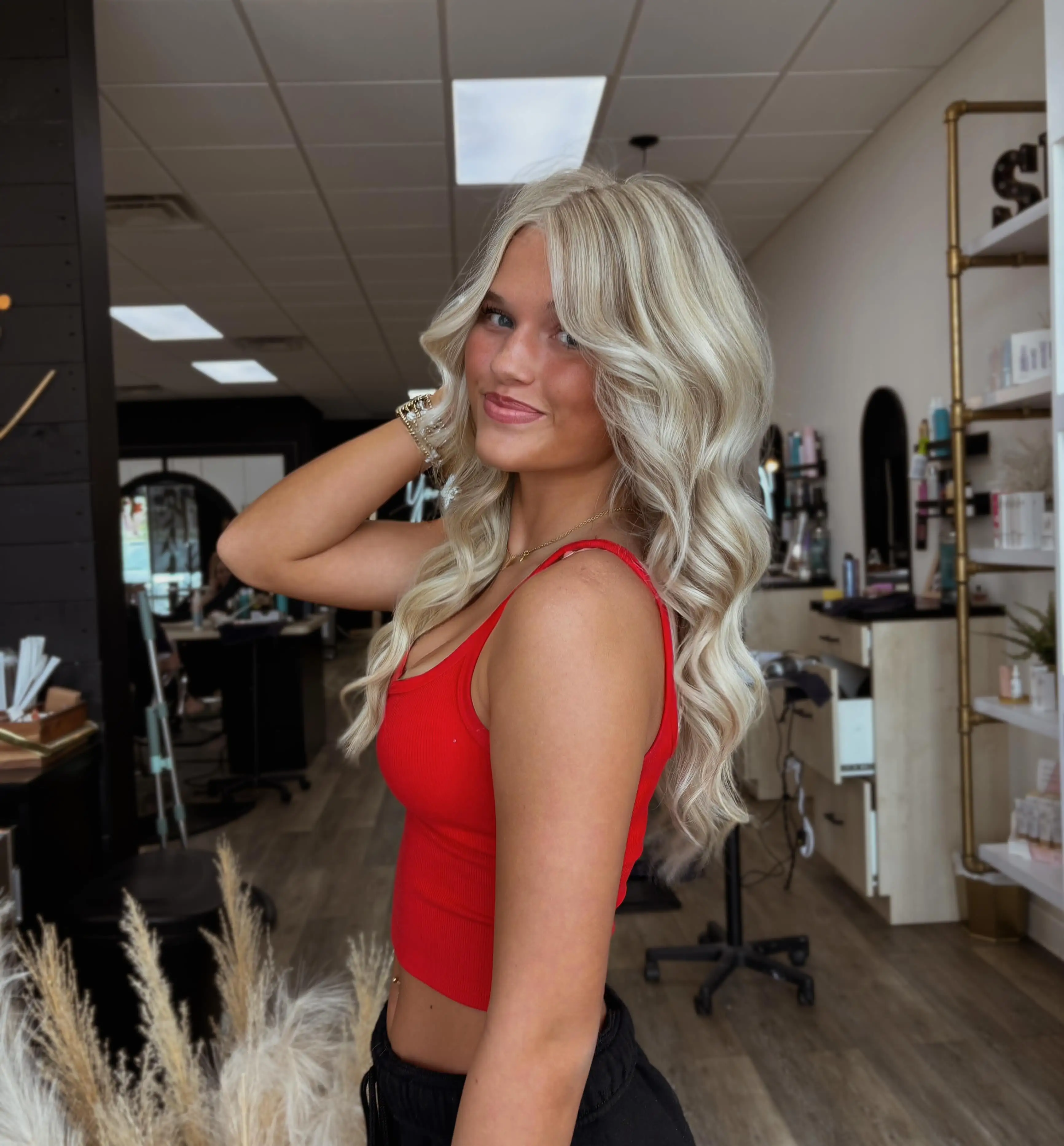 Ombre Golden Brown Synthetic Wig for Women with Swiss HD Transparent Lace Front Soft Natural Wave Preplucked Hairline for Daily