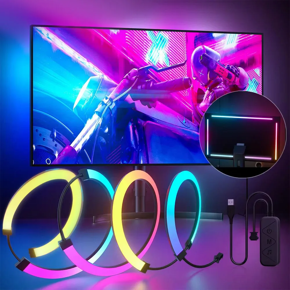 Gaming Lights Sync Strip Smart Ambient Lighting PC Display Backlight Lights Strip Smart Control RGB DIY Party Screen Light Game