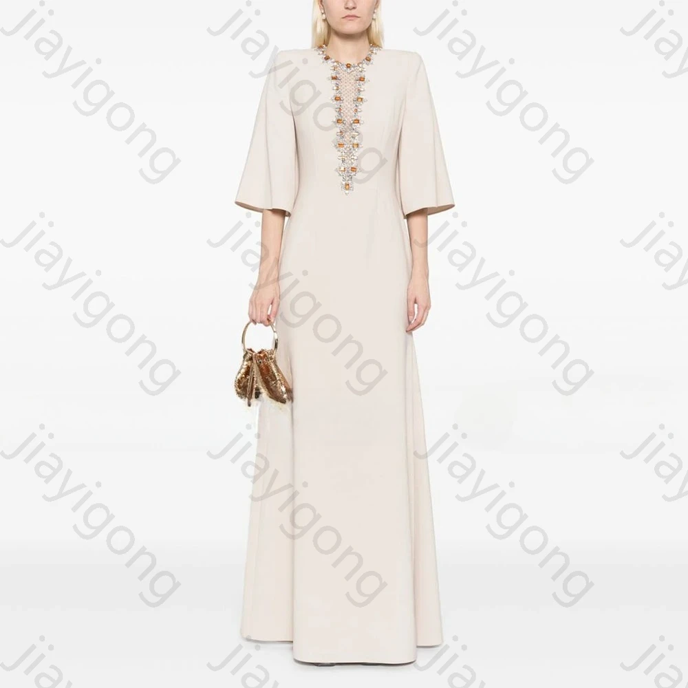 

Elegant Half Sleeves O-Neck Evening Dresses Sexy Wedding Guest Dress Exquisite High Quality Prom Party Gown for Women Customized