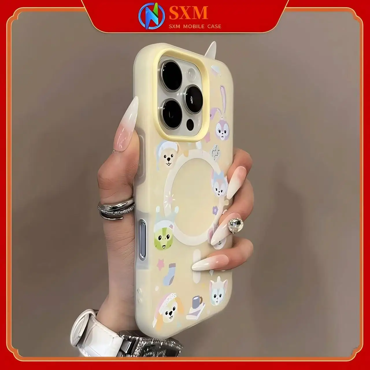 

Suitable for Apple mobile phone magnetic jelly 3-in-1 mobile phone case protective case
