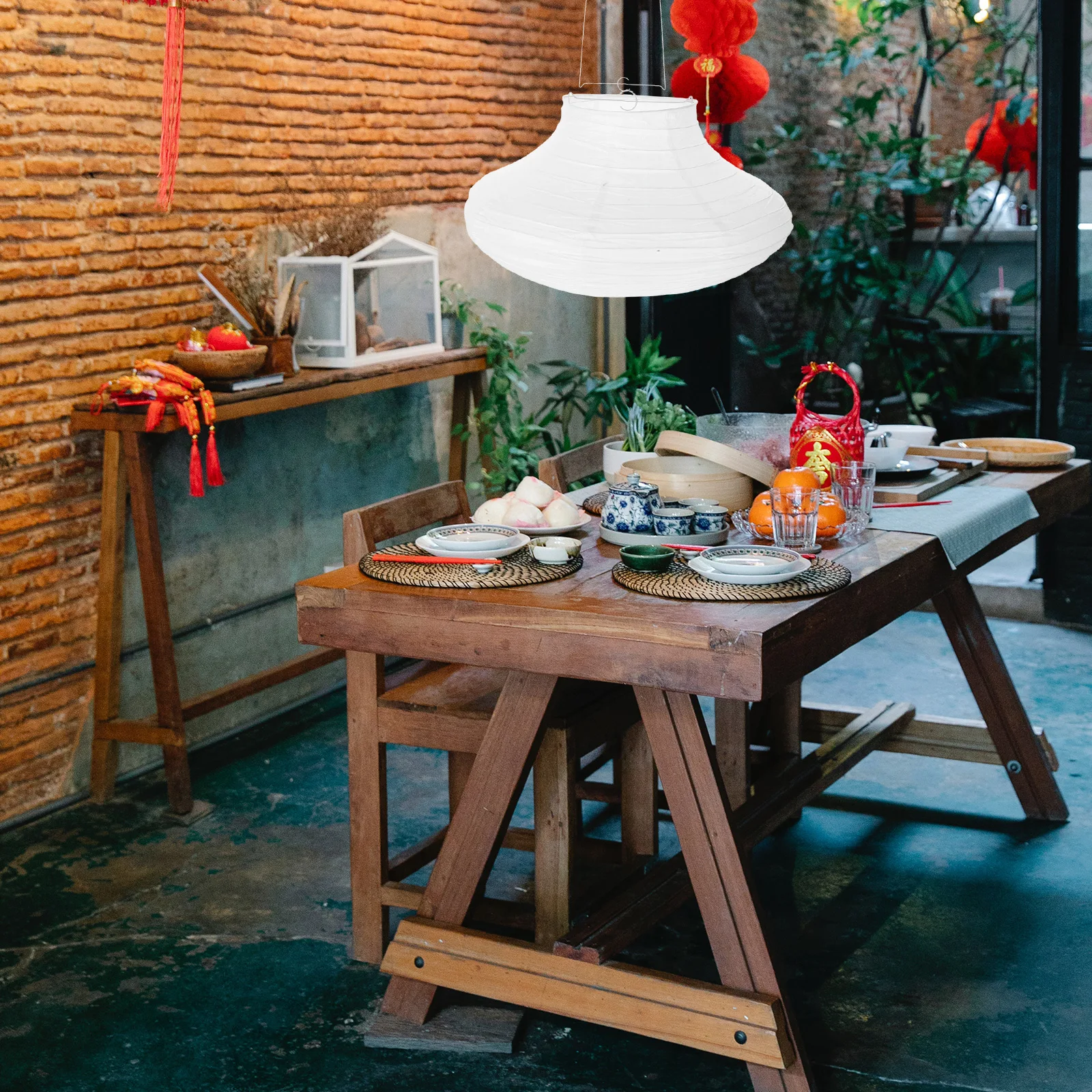 

Indoor Lantern Shade Decorative Paper Craft Wedding Light Ornament Blank Graffiti Bulb Cover Replaceable Pendant Lampshade Room