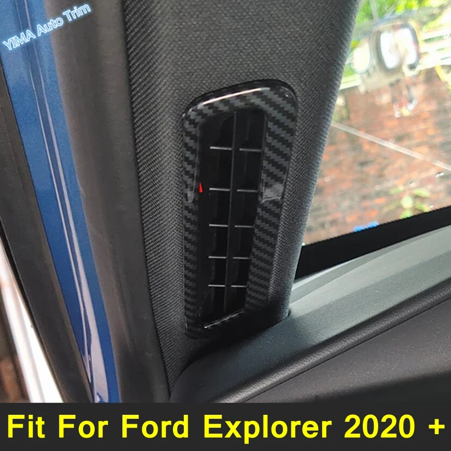 

Matte / Carbon Fiber Pillar A Air Conditioning AC Outlet Vent Frame Cover Trim For Ford Explorer 2020 - 2023 Interior Accessorie