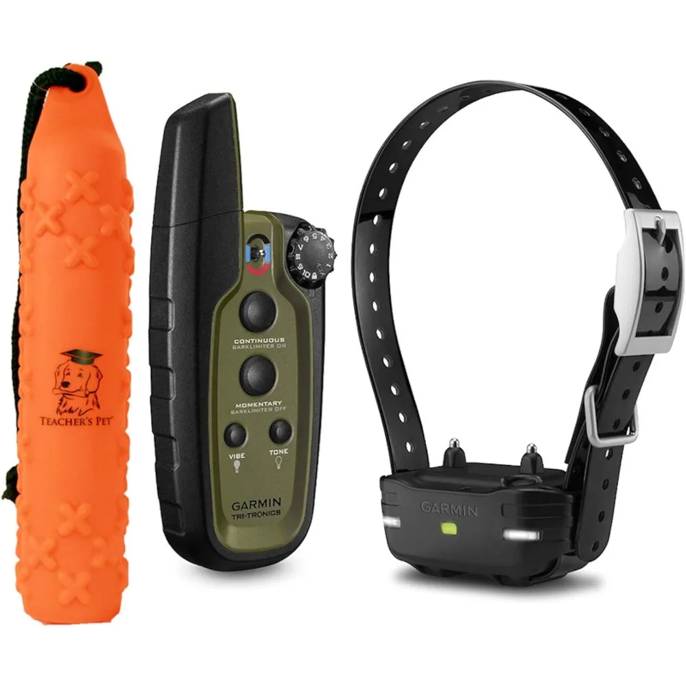 Hunting Dog Collar Bundle - Water-Resistant, Long-Lasting Dog E-Collar with Handheld Device with Teacher’s Pet Vinyl Dog