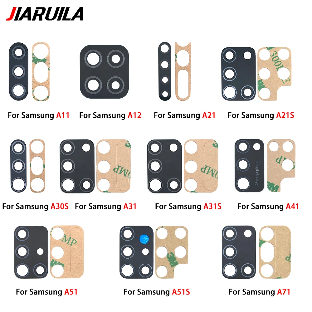 Lentille en verre de caméra arrière pour Samsung, compatible avec A71, A51, A41, A31S, A31, A30S, A21S, A21, A12, A11, colle arina, pièces de