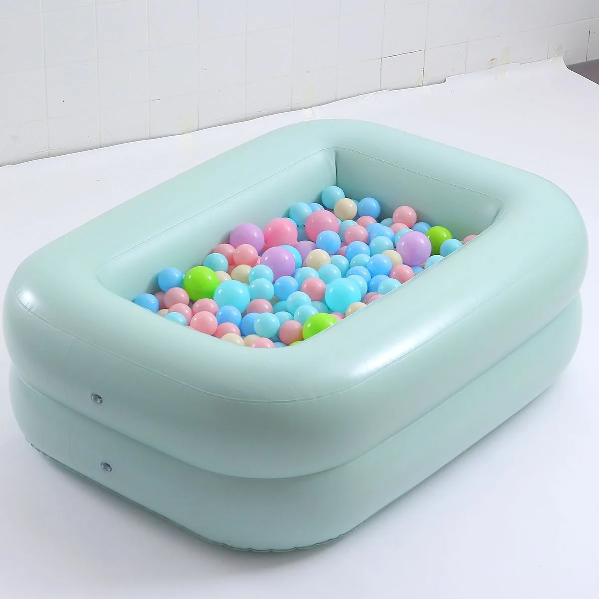 PISCINA RECTANGULAR inflable para bebés, juguetes de PISCINA DE BOLAS de PVC para niños, bañera portátil de verano para niños, piscina al aire libre