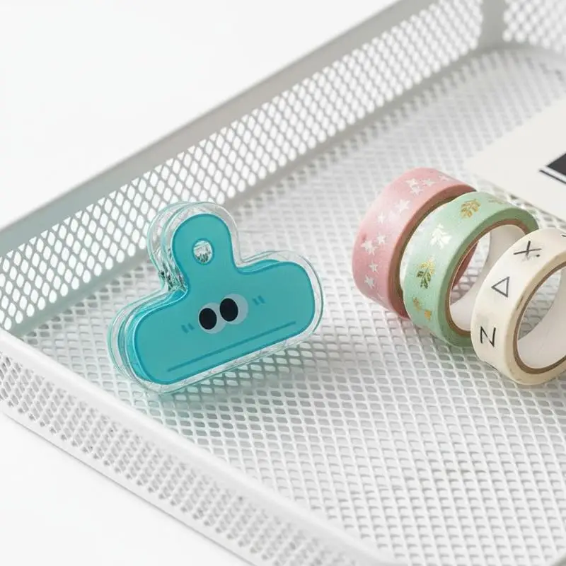 Cartoon Binder Clips Adorable Big Eye Design Vibrant Bold Colors 18 Pcs Set for Student School Paper Sorting