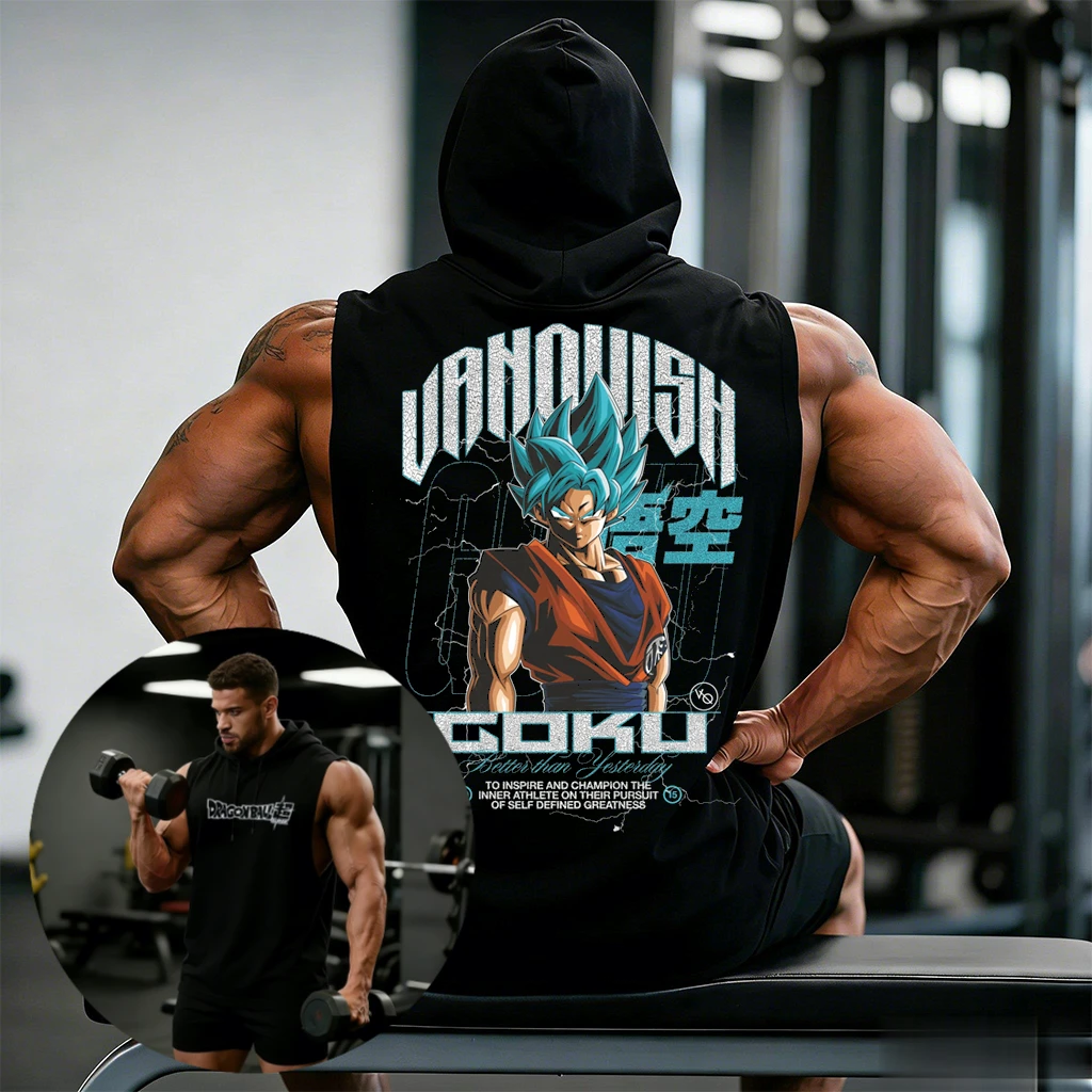 2026 Dragon Ball Goku Anime Fitness-Weste Herren Tanktop Lässiges Ärmelloses T-Shirt Grafik-Tee Streetwear Herrenbekleidung Sommer Y2k Neu