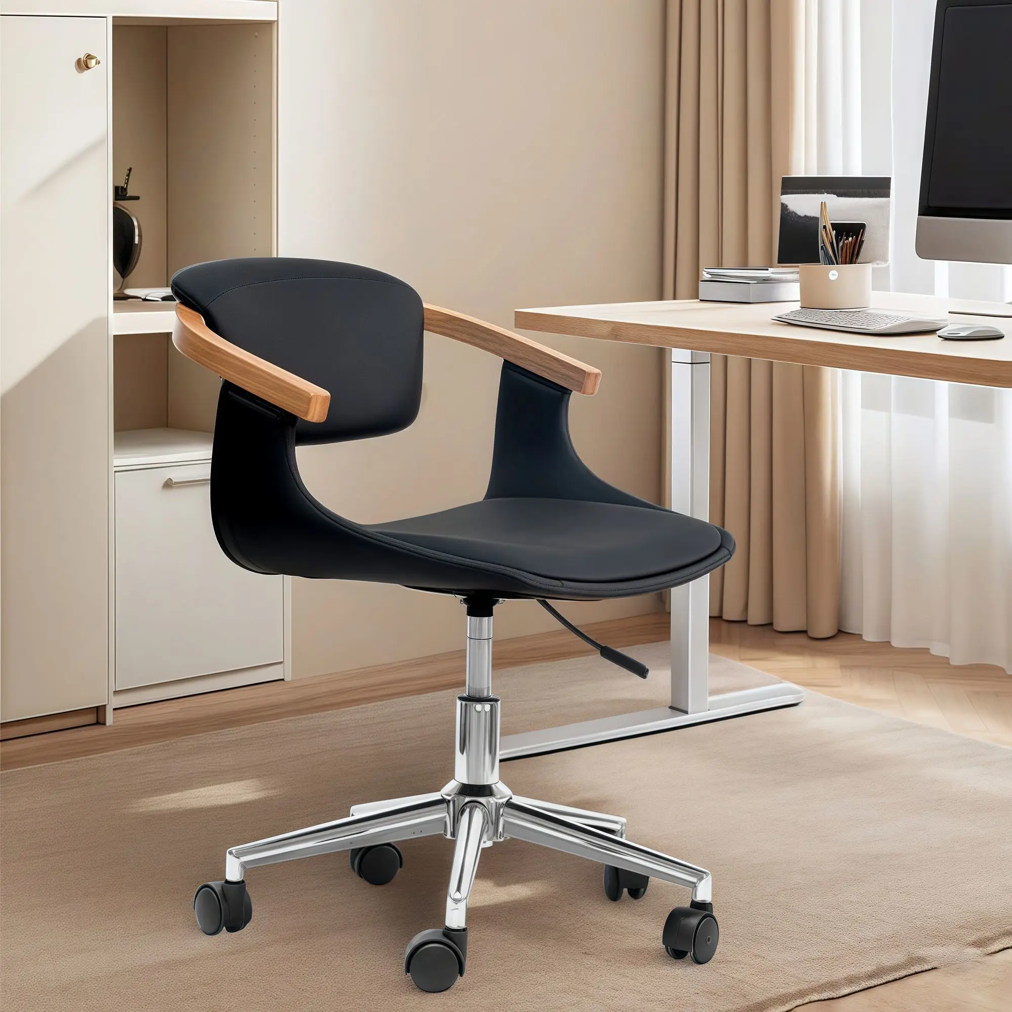 

Solid Wood Computer Chair Light Luxury Home Study Comfortable Office Desk Chair Simple Conference Chairs Bedroom Backrest Chairs