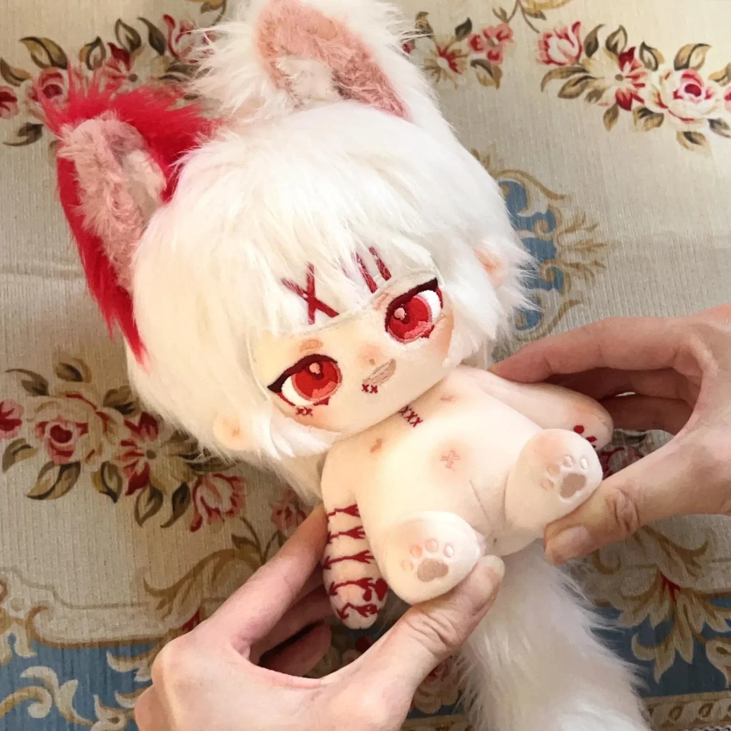 20cm  Anime Tokyo Ghoul Role JUZO SUZUYA REI Ears Tail Soft Plush Doll Body Dress Up Stuffed Plushie Toys Idol Figures Gift